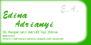 edina adrianyi business card